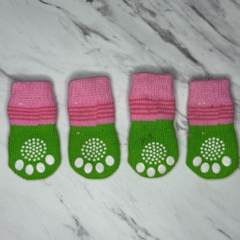 Non-Slip Pet Socks - Frog Design - Elastic Knit - Set of 4 - Picture 4 of 5